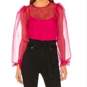 Hot pink organza bodysuit